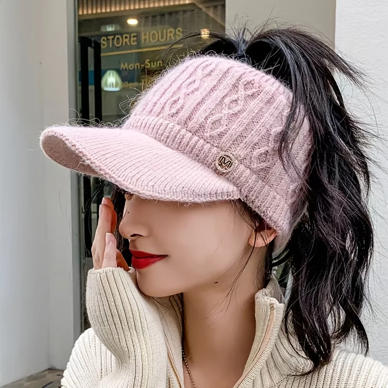 Пустая спортивная вязаная шапка, женская шапка в виде утконоса с хвостиком, универсальная осенью и зимой, с плюшевой уличной шерстяной шапкой
Пустая спортивная вязаная шапка, женская шапка в виде утконоса с хвостиком, универсальная осенью и зимой, с плюшевой уличной шерстяной шапкой