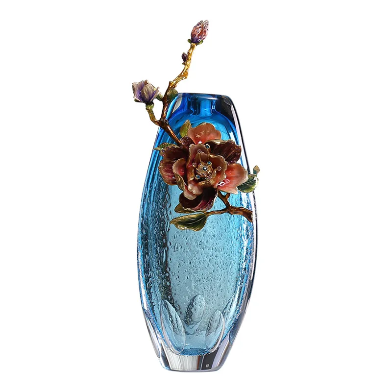 Selected peacock blue glazed vase New Chinese high-end handicrafts Entrance cabinet Sample room Wine cabinet decoration
Selected peacock blue glazed vase New Chinese high-end handicrafts Entrance cabinet Sample room Wine cabinet decoration