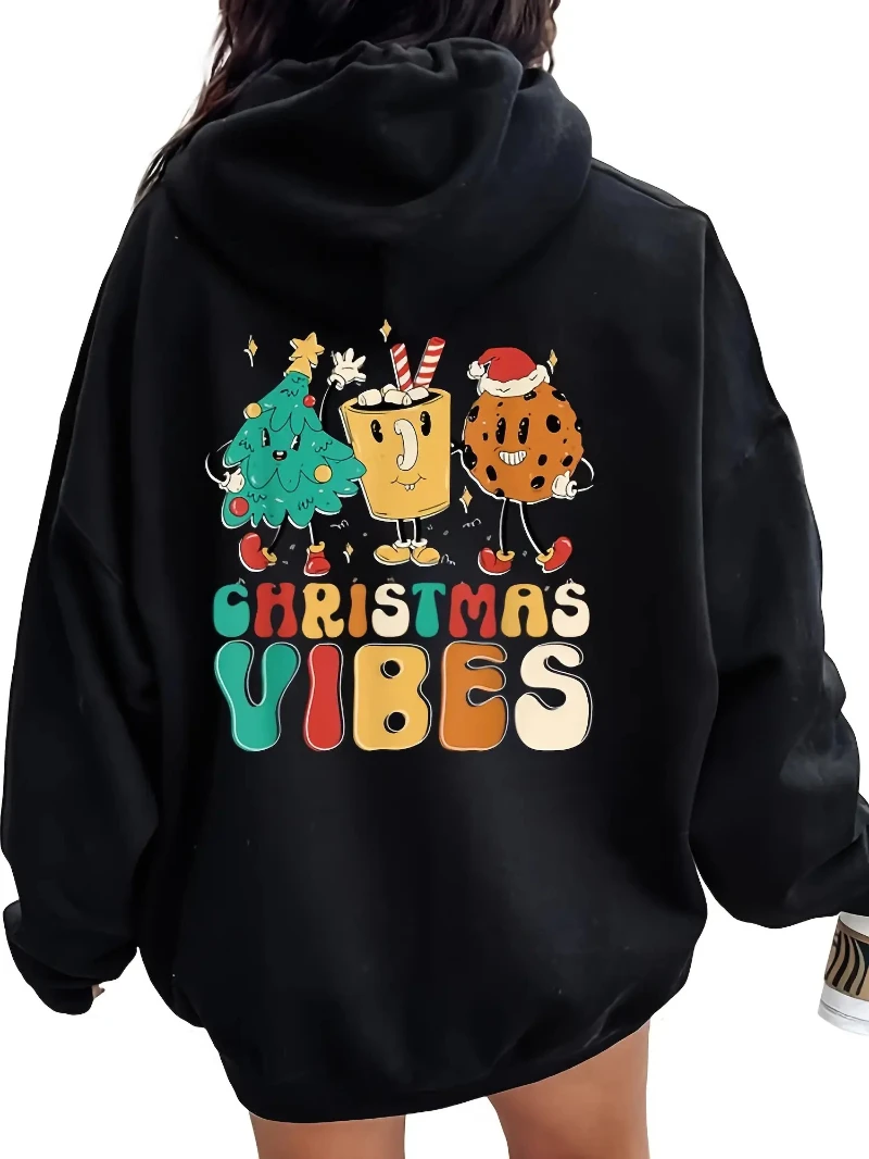 Женская винтажная рождественская толстовка с капюшоном в стиле ретро 80-х годов — черная с значками на спине 80-х — повседневный пуловер с капюшоном для тематических вечеринок
Женская винтажная рождественская толстовка с капюшоном в стиле ретро 80-х годов — черная с значками на спине 80-х — повседневный пуловер с капюшоном для тематических вечеринок