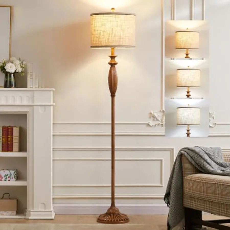 63.8" Vintage Floor Lamp with Rotary Switch, Dimmable Color Temperature Standing Lamp, Retro Farmhouse Floor Lamps for Living R
63.8" Vintage Floor Lamp with Rotary Switch, Dimmable Color Temperature Standing Lamp, Retro Farmhouse Floor Lamps for Living R