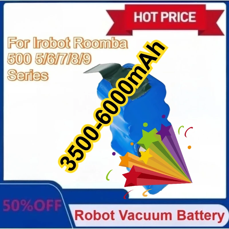 New Batterry 3500-6000mAh for IRobot Roomba 700 600 500 800 550 560 595 650 655 770 780 790 870 880 866 Vacuum Cleaner
New Batterry 3500-6000mAh for IRobot Roomba 700 600 500 800 550 560 595 650 655 770 780 790 870 880 866 Vacuum Cleaner