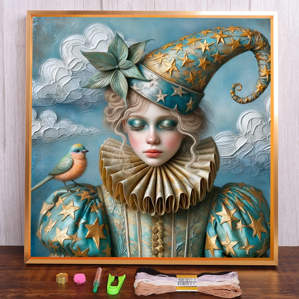 Portrait Clown Girl Printed 11CT Cross-Stitch Embroidery Set DMC Threads Handmade Craft Painting Handiwork Floss Mulina Counted
Portrait Clown Girl Printed 11CT Cross-Stitch Embroidery Set DMC Threads Handmade Craft Painting Handiwork Floss Mulina Counted