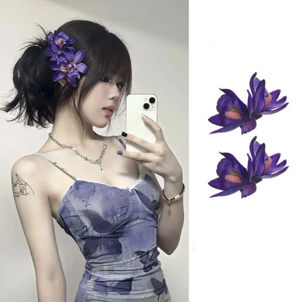 Elegant Orchid Flowers Hair Clip Bohemian Style Colorful Floral Duckbill Clip Seaside Vacation Headwear Sweet Sweet Barrettes
Elegant Orchid Flowers Hair Clip Bohemian Style Colorful Floral Duckbill Clip Seaside Vacation Headwear Sweet Sweet Barrettes