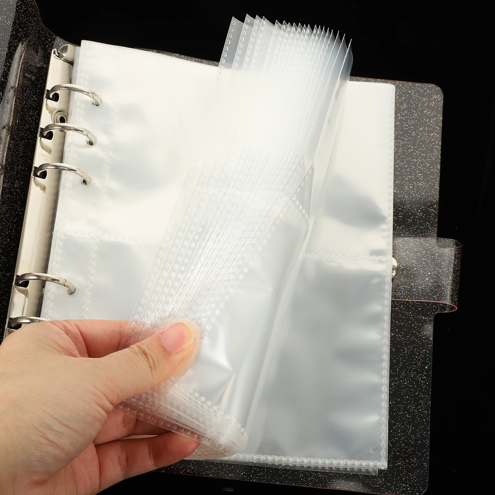 1Set Transparent Photo Album Large Capacity Photocard Holder Loose Leaf PVC Photo Book Portable Multi-Function Photocard Storage