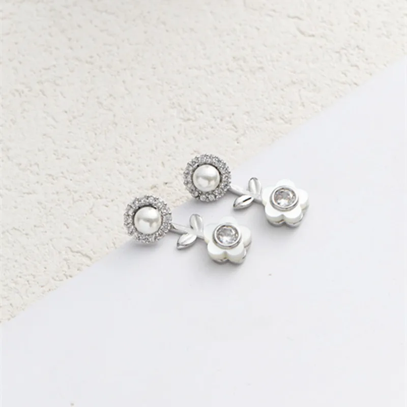 White Flower zircon pearl stud earrings exquisite girls summer sweet ear accessory
White Flower zircon pearl stud earrings exquisite girls summer sweet ear accessory