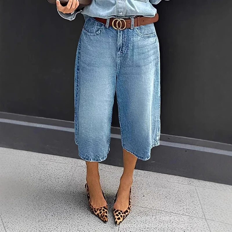Pant Women Jeans Vintage Wide Leg Pants Calf Length Loose High Waist Straight Trousers Y2k Streetwear Washed Work Casual Summer
Pant Women Jeans Vintage Wide Leg Pants Calf Length Loose High Waist Straight Trousers Y2k Streetwear Washed Work Casual Summer