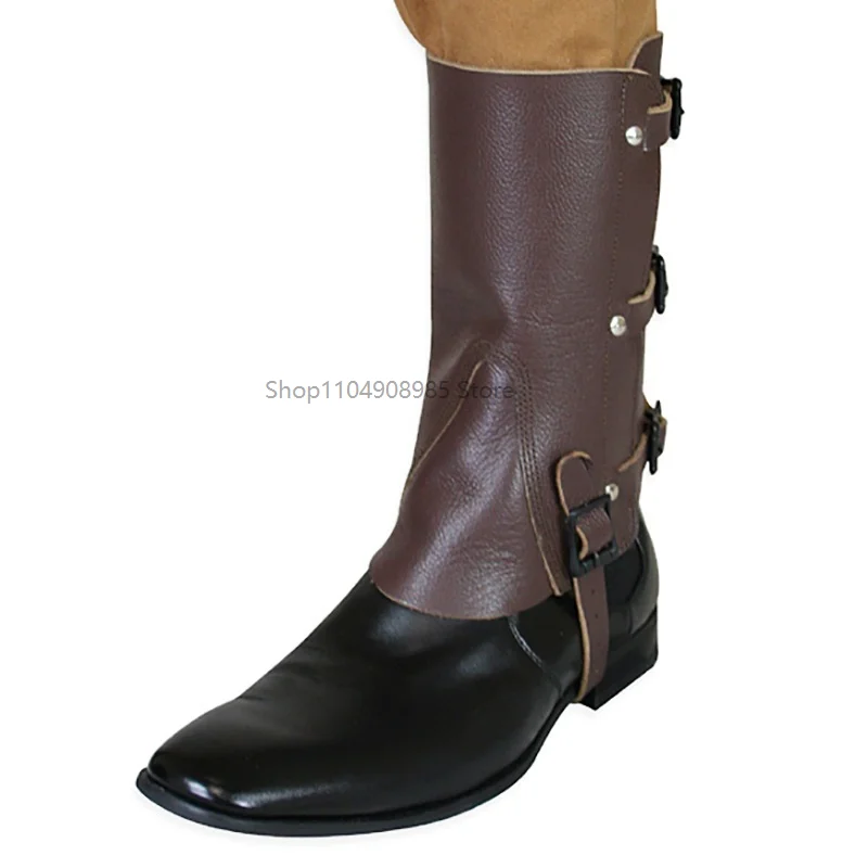 Medieval Steampunk PU Leather Leg Armor Spats Gaiters Vintage Shoes Boot Cover Half Chaps Rider Knight Cosplay Costume Accessory
Medieval Steampunk PU Leather Leg Armor Spats Gaiters Vintage Shoes Boot Cover Half Chaps Rider Knight Cosplay Costume Accessory