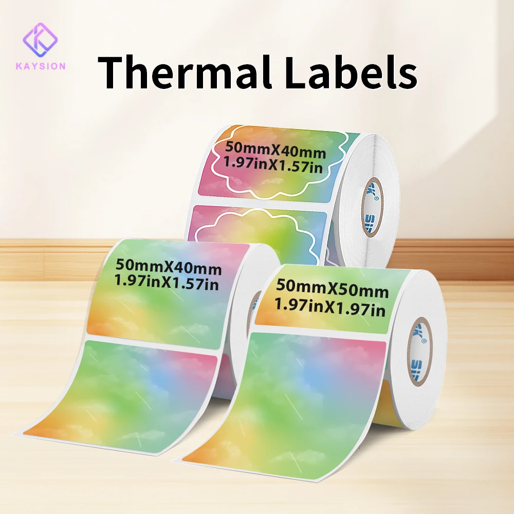 KAYSION Rainbow Label Stickers Thermal Stickers Gift Tags Handmade DIY Cute Envelope Stickers Suit for Pocket Printer
KAYSION Rainbow Label Stickers Thermal Stickers Gift Tags Handmade DIY Cute Envelope Stickers Suit for Pocket Printer
