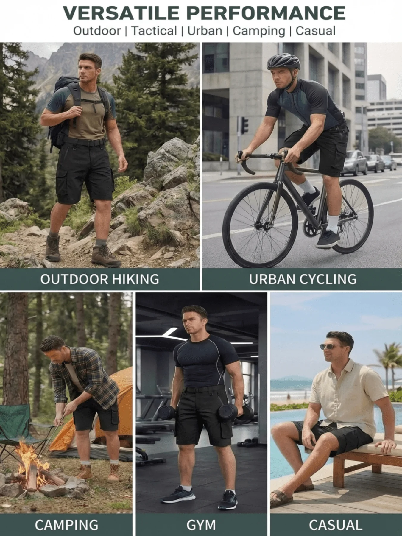 Men's Tactical Cargo Shorts - Casual Shorts - Lightweight, Quick-Drying, Breathable, Multi-Pocketed, Durable Non-Stretch Fabric
Men's Tactical Cargo Shorts - Casual Shorts - Lightweight, Quick-Drying, Breathable, Multi-Pocketed, Durable Non-Stretch Fabric
