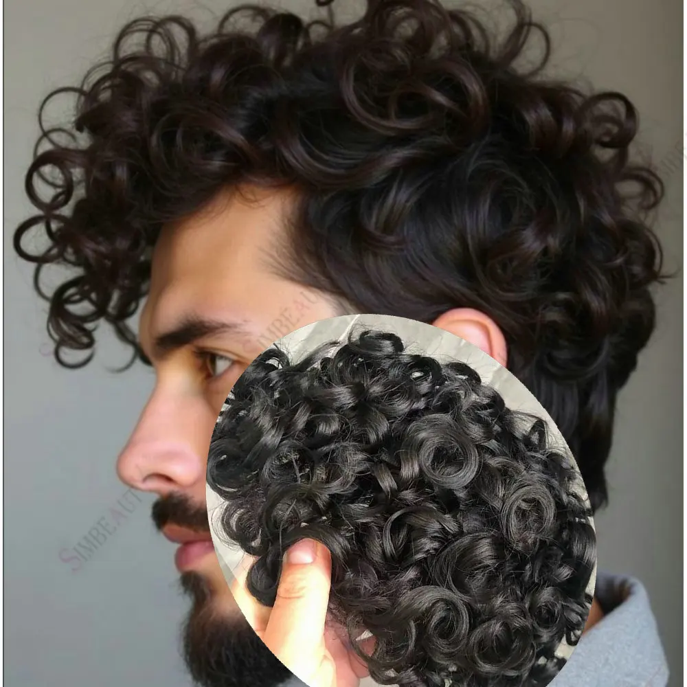 20mm Curly Natural Human Hair Wig for Men French Lace With PU Toupee Male Hair Replacement System Grey Black Brown Prosthesis
20mm Curly Natural Human Hair Wig for Men French Lace With PU Toupee Male Hair Replacement System Grey Black Brown Prosthesis