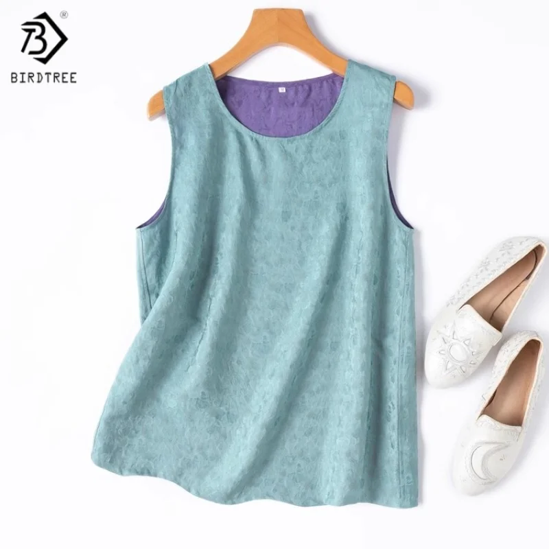 Женский жилет из 100% шелка Birdtree, жаккардовый двусторонний жилет без рукавов с круглым вырезом, однотонный прямой жилет, новый стиль 2025 года, T55724JF
Женский жилет из 100% шелка Birdtree, жаккардовый двусторонний жилет без рукавов с круглым вырезом, однотонный прямой жилет, новый стиль 2025 года, T55724JF