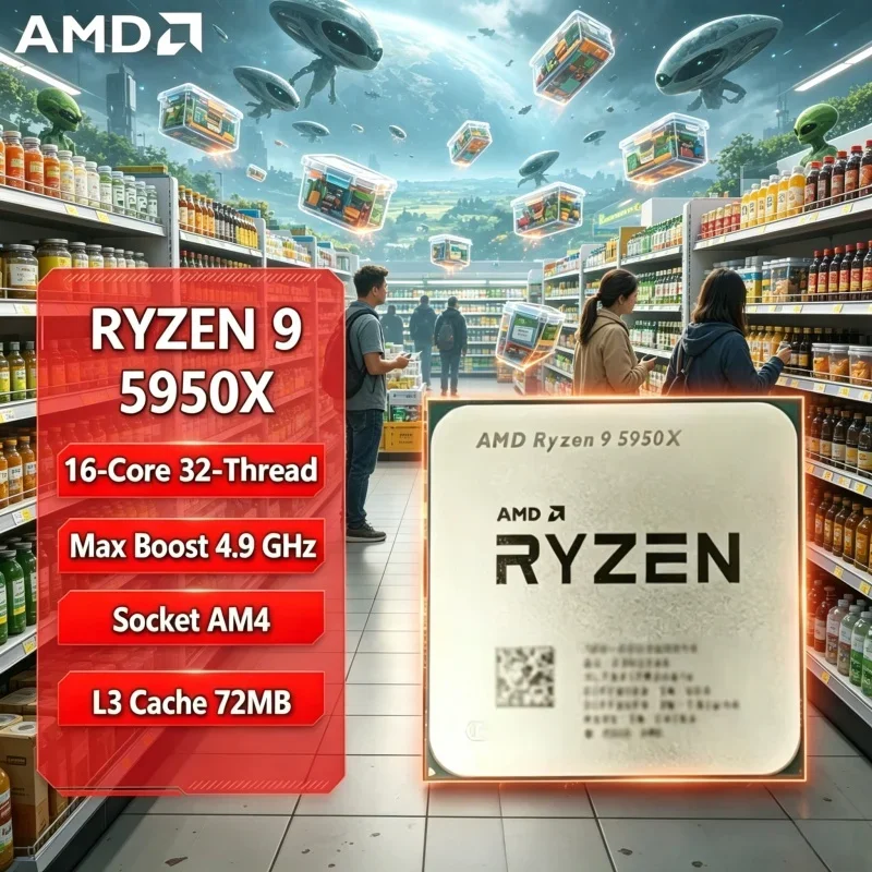 Massive Multitask AMD Ryzen 9 5950X Latest 2026 Batch 4.9GHz 16-Core 32-Thread AM4 105W DDR4 Gaming CPU Without Cooler
Massive Multitask AMD Ryzen 9 5950X Latest 2026 Batch 4.9GHz 16-Core 32-Thread AM4 105W DDR4 Gaming CPU Without Cooler