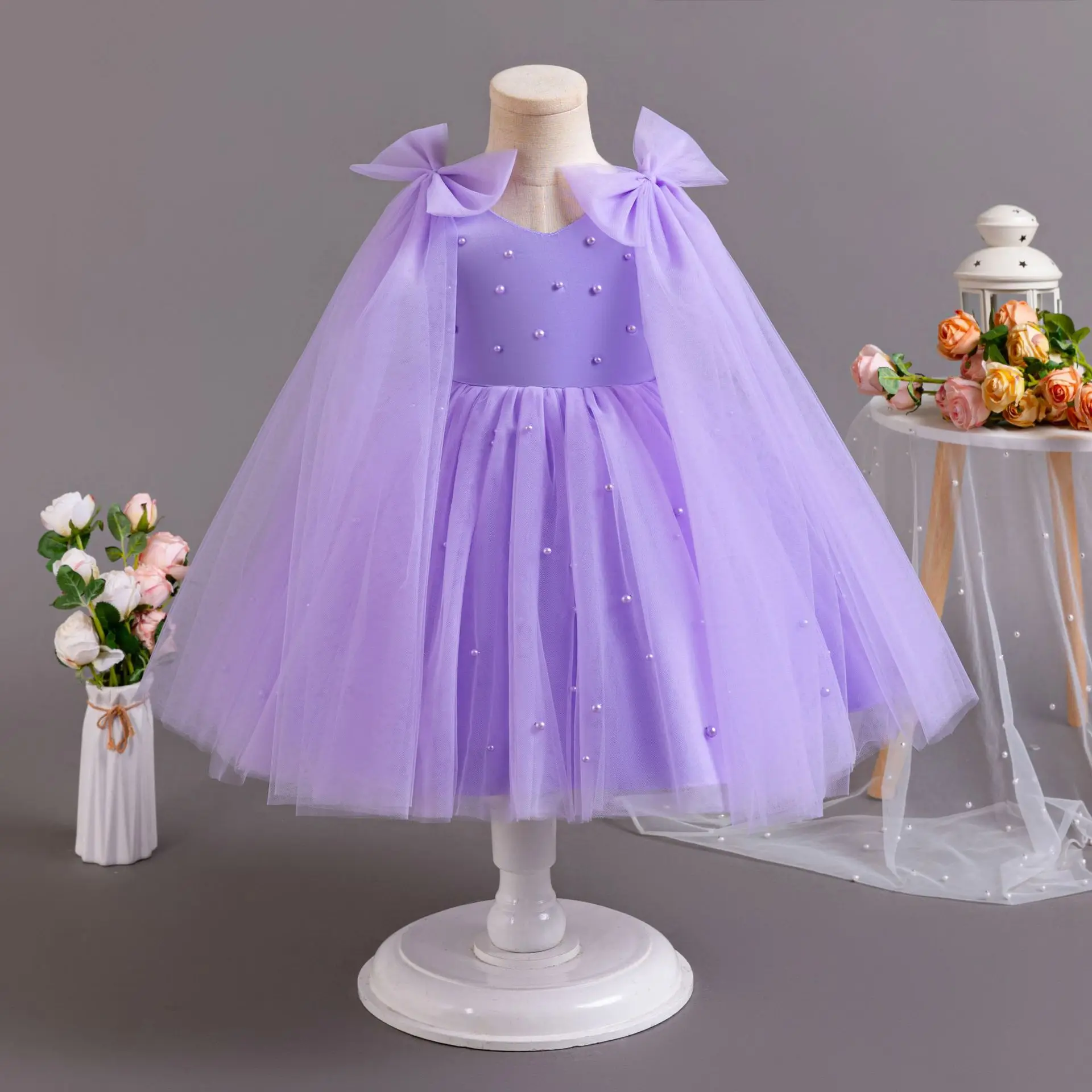 Baby Girls Pearls Dress Toddlers Tulle Dresses With Bow Shoulder Straps For Children Wedding Birthday Party Pageant Prom Gown
Baby Girls Pearls Dress Toddlers Tulle Dresses With Bow Shoulder Straps For Children Wedding Birthday Party Pageant Prom Gown