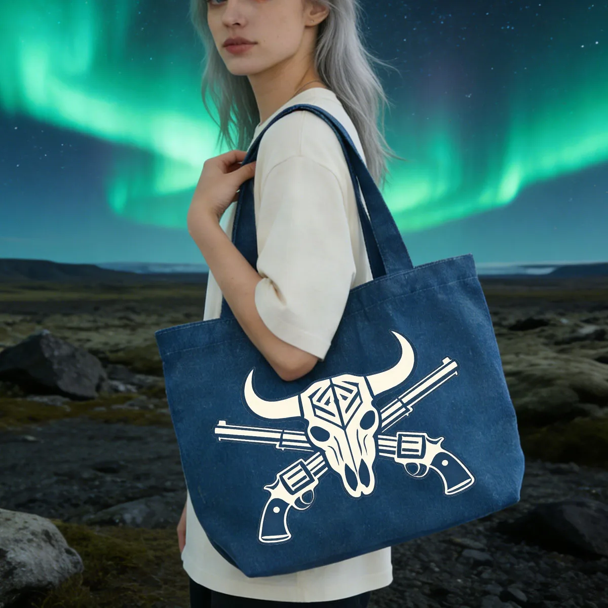 1pc simple pattern denim bag, niche design sense single-shoulder bag, lightweight commuting bag for work and school
1pc simple pattern denim bag, niche design sense single-shoulder bag, lightweight commuting bag for work and school