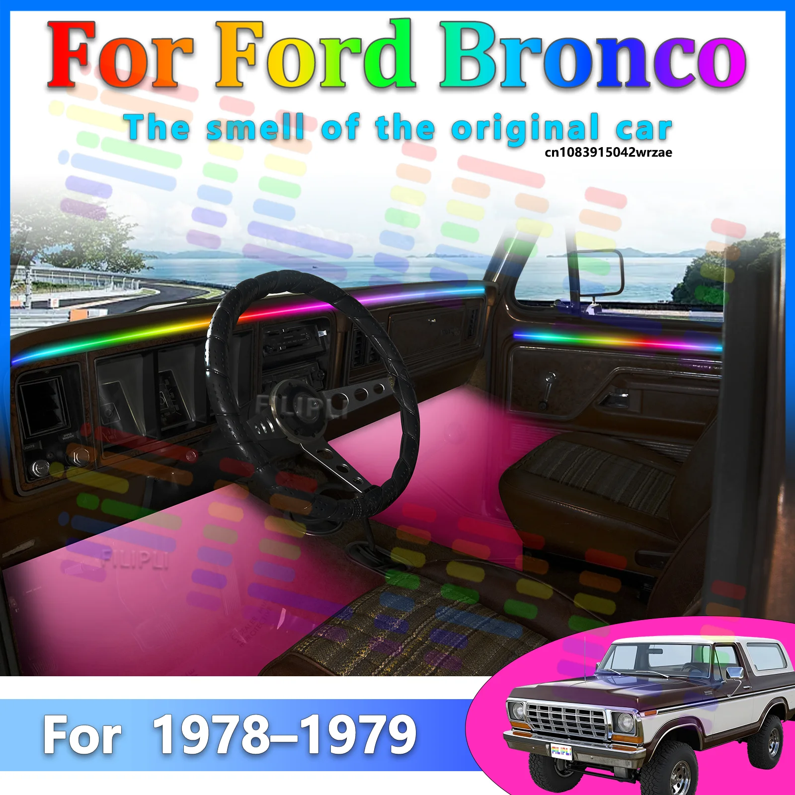 For Ford Bronco 1978-1979 Car LED Ambient Lamps Colorful Atmosphere Lights Auto Interior Neon Strip App Control 64 RGB Light
For Ford Bronco 1978-1979 Car LED Ambient Lamps Colorful Atmosphere Lights Auto Interior Neon Strip App Control 64 RGB Light