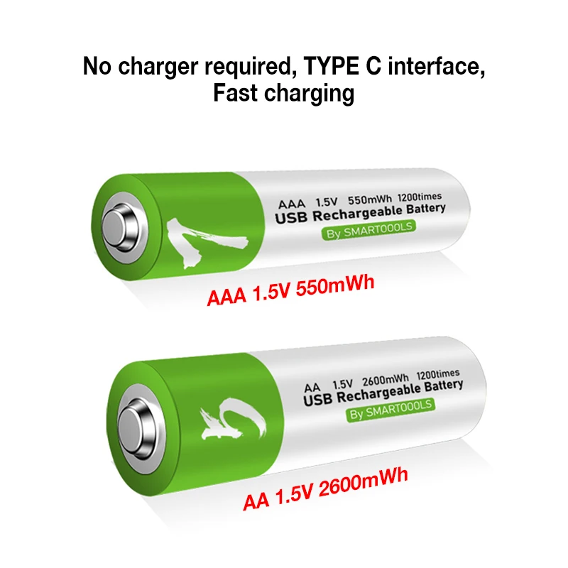 Original AA AAA USB Rechargeable Batteries 1.5V 2600mWh Li-ion Battery For Remote Control Mouse Electric Toy Battery
Original AA AAA USB Rechargeable Batteries 1.5V 2600mWh Li-ion Battery For Remote Control Mouse Electric Toy Battery