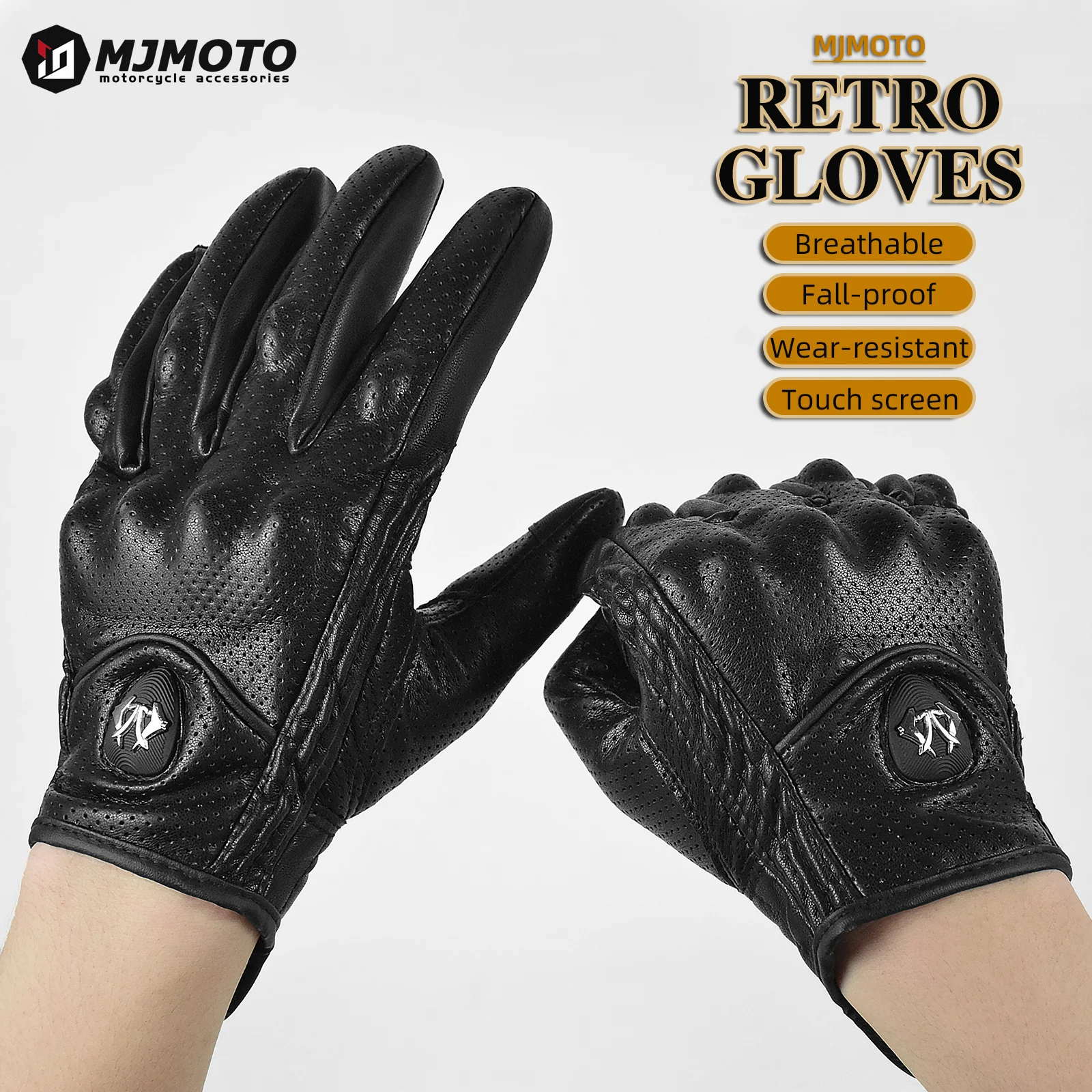 Retro Comfortable Soft Motorcyclist Gloves Perforated Leather Motorcycle Gloves Moto Bike MTB Gears Protective Motocross Gloves
Retro Comfortable Soft Motorcyclist Gloves Perforated Leather Motorcycle Gloves Moto Bike MTB Gears Protective Motocross Gloves