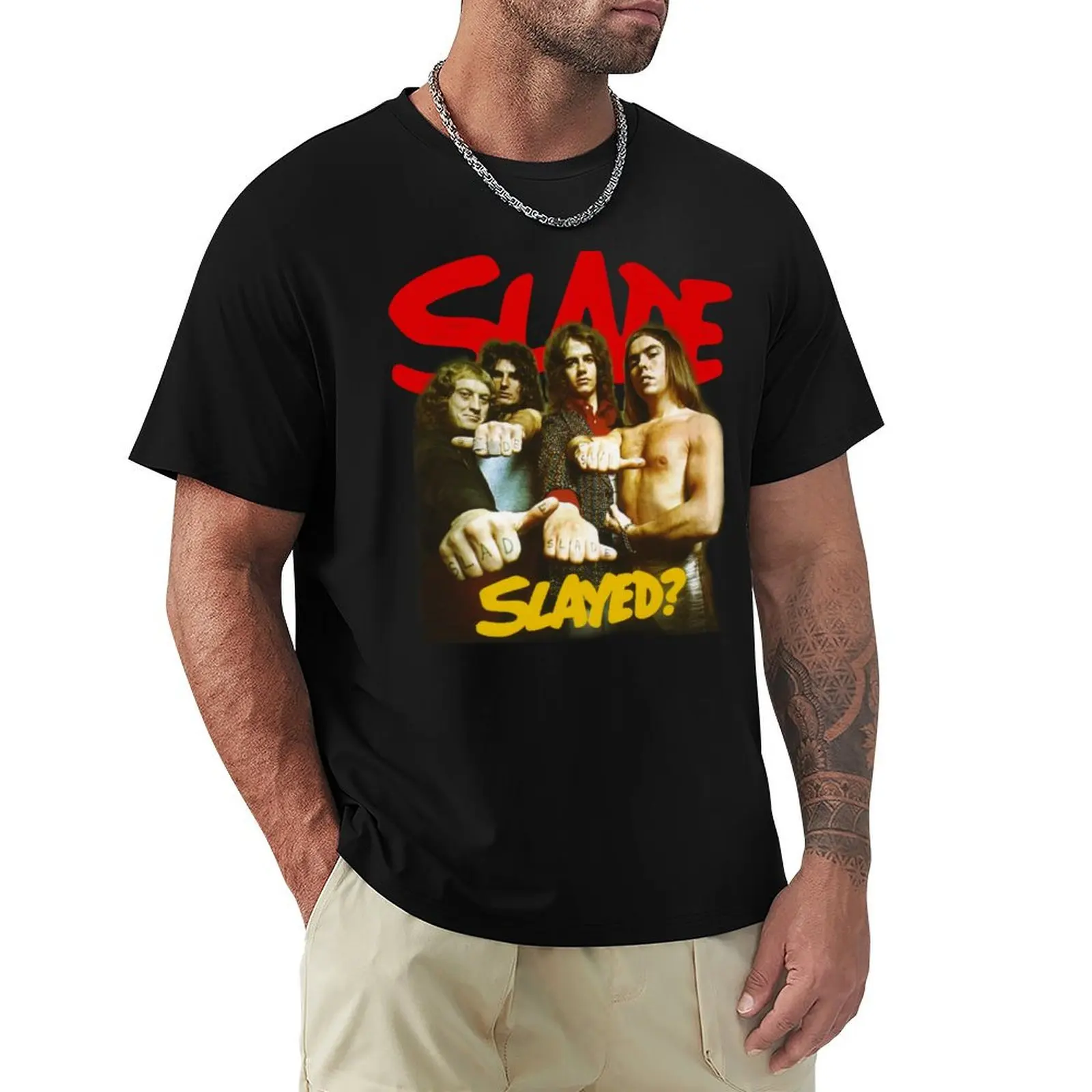 Slade Glam Railroad T-Shirt Basic Daily Outfit Short Sleeve Tee
Slade Glam Railroad T-Shirt Basic Daily Outfit Short Sleeve Tee
