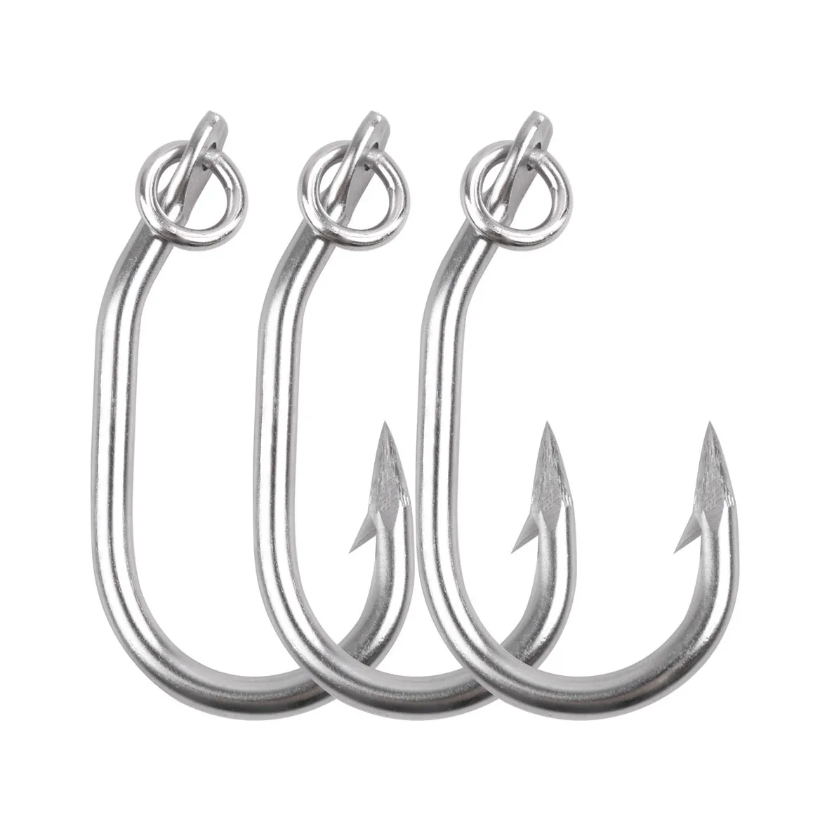 50 шт. прочных рыболовных крючков для тунца из нержавеющей стали, для крупной дичи, с живой наживкой, с зазубринами, круглые, с кольцом, для морской рыбалки, инструмент для оснастки
50 шт. прочных рыболовных крючков для тунца из нержавеющей стали, для крупной дичи, с живой наживкой, с зазубринами, круглые, с кольцом, для морской рыбалки, инструмент для оснастки