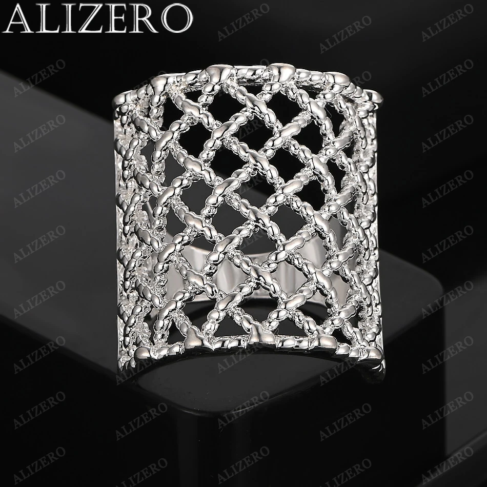 ALIZERO 925 Sterling Silver Rings Woven Mesh Ring For Women Men Wedding Engagement Band Fashion Party Gift Fine Jewelry
ALIZERO 925 Sterling Silver Rings Woven Mesh Ring For Women Men Wedding Engagement Band Fashion Party Gift Fine Jewelry