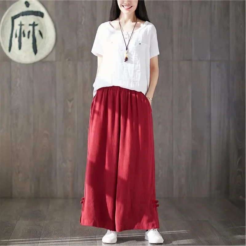Cotton Linen Pants 2026 Women Summer Autumn Wide Leg Trousers Loose Solid Women Straight Red Pants Plus Size Women Clothing
Cotton Linen Pants 2026 Women Summer Autumn Wide Leg Trousers Loose Solid Women Straight Red Pants Plus Size Women Clothing
