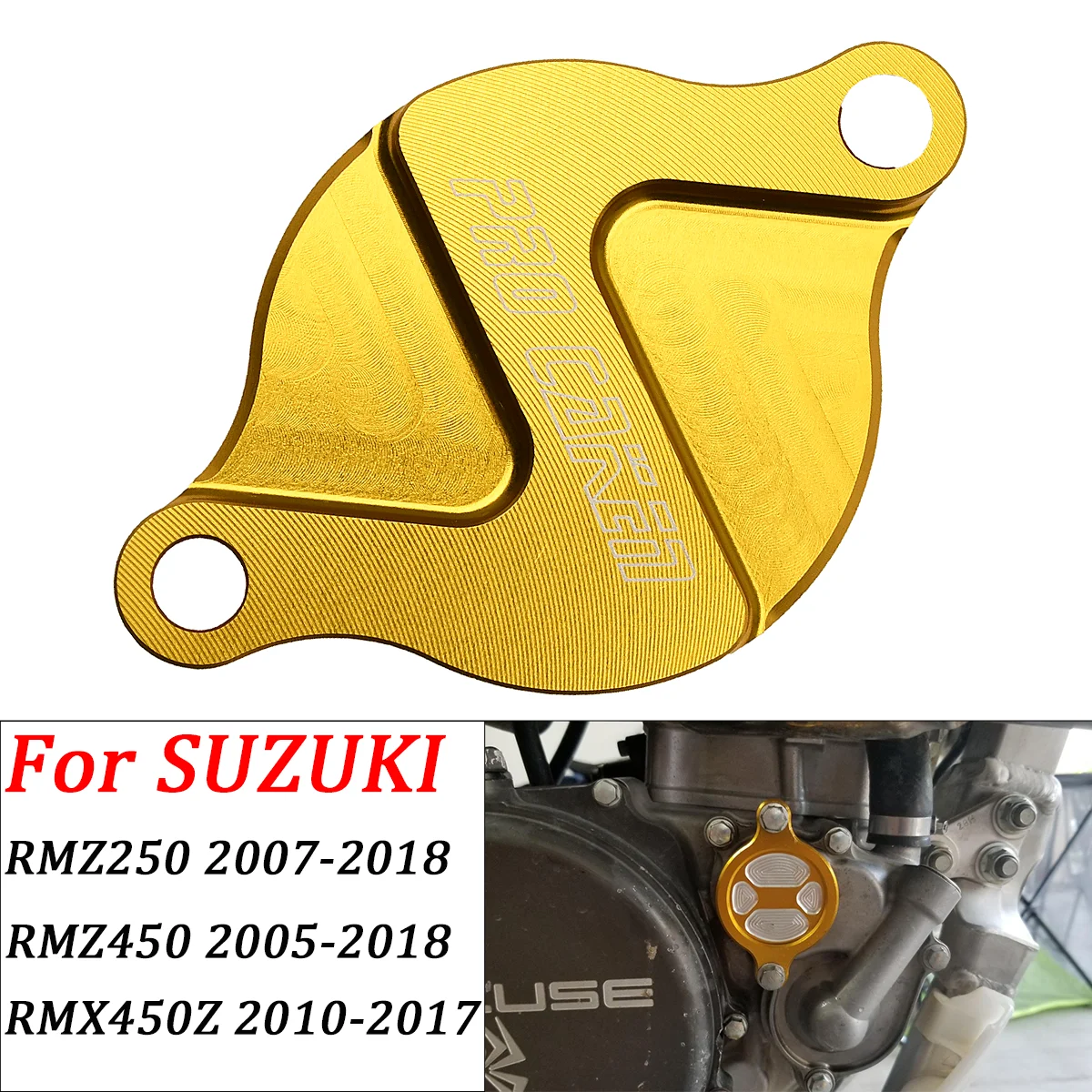 Motorcycle CNC Oil Filter Cover for Suzuki RMZ250 2007-2019 RMZ450 2005-2019 RMX450Z 2010-2019 RMZ 250 450 450Z Universal Parts
Motorcycle CNC Oil Filter Cover for Suzuki RMZ250 2007-2019 RMZ450 2005-2019 RMX450Z 2010-2019 RMZ 250 450 450Z Universal Parts