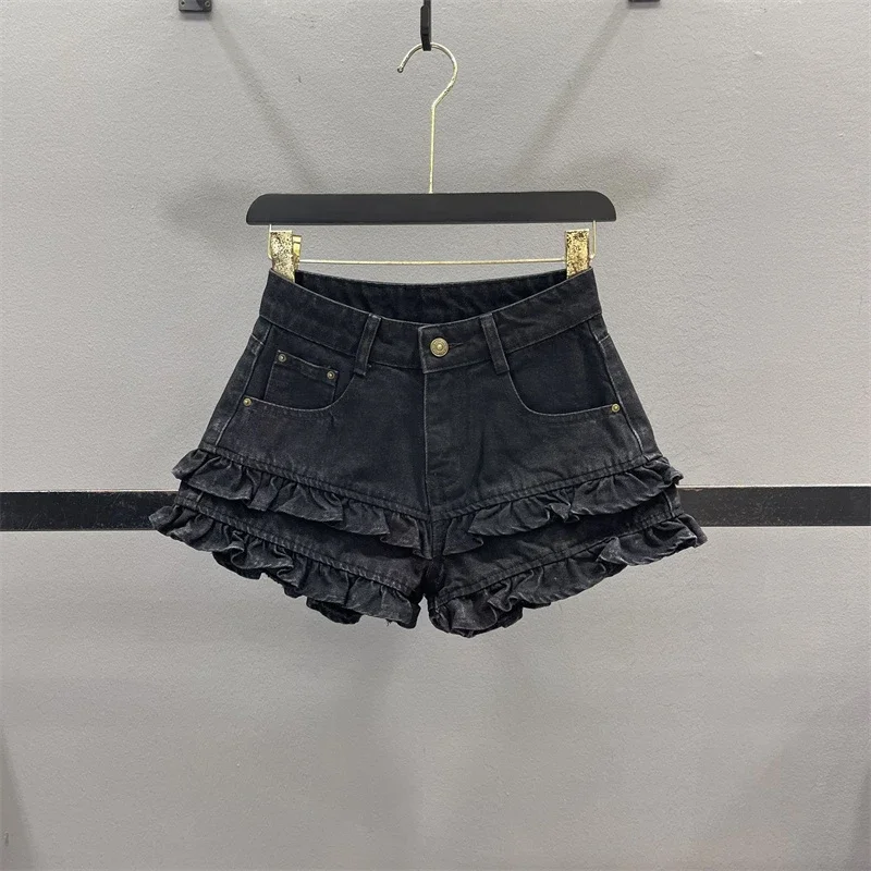 Sweet Fungus Lace Denim Shorts for Women 2025 New Age-reducing and Slimming A-line Wide-leg Hot Pants
Sweet Fungus Lace Denim Shorts for Women 2025 New Age-reducing and Slimming A-line Wide-leg Hot Pants