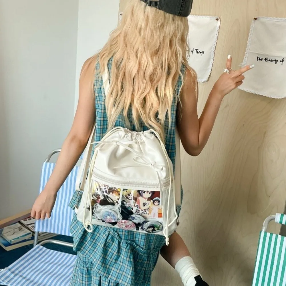 Transparent Pocket Drawstring Backpack Large Capacity Lightweight Itabag Handheld Bag PU Shoulder Bag Cotton Doll Storage
Transparent Pocket Drawstring Backpack Large Capacity Lightweight Itabag Handheld Bag PU Shoulder Bag Cotton Doll Storage