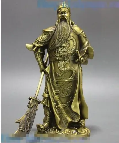 12" Brass sculpture China copper dragon Martial god of wealth Guan yu Stat ue
12" Brass sculpture China copper dragon Martial god of wealth Guan yu Stat ue