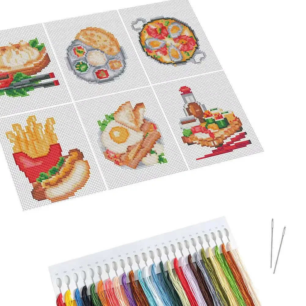 6 шт., мини-наборы для вышивки крестом, вкусная вышивка, хлопковая нить, украшение для рисования для дома
6 шт., мини-наборы для вышивки крестом, вкусная вышивка, хлопковая нить, украшение для рисования для дома