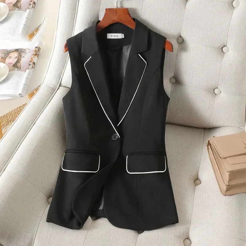 2025 New Women's Blazer High End Casual Vest Waistcoat Female Spring Autumn One Button Slim Less Sleeveless Short Jacket 3XL
2025 New Women's Blazer High End Casual Vest Waistcoat Female Spring Autumn One Button Slim Less Sleeveless Short Jacket 3XL