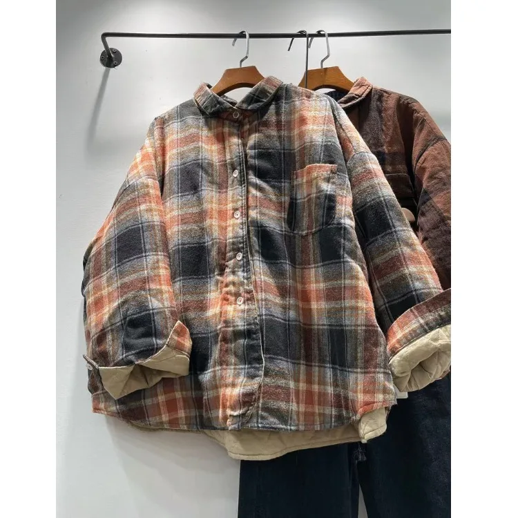 Зимнее женское хлопковое пальто Thiened в Корейском стиле с клетчатым воротником на одной пуговице, длинная хлопковая верхняя одежда Fem Jaet
Зимнее женское хлопковое пальто Thiened в Корейском стиле с клетчатым воротником на одной пуговице, длинная хлопковая верхняя одежда Fem Jaet