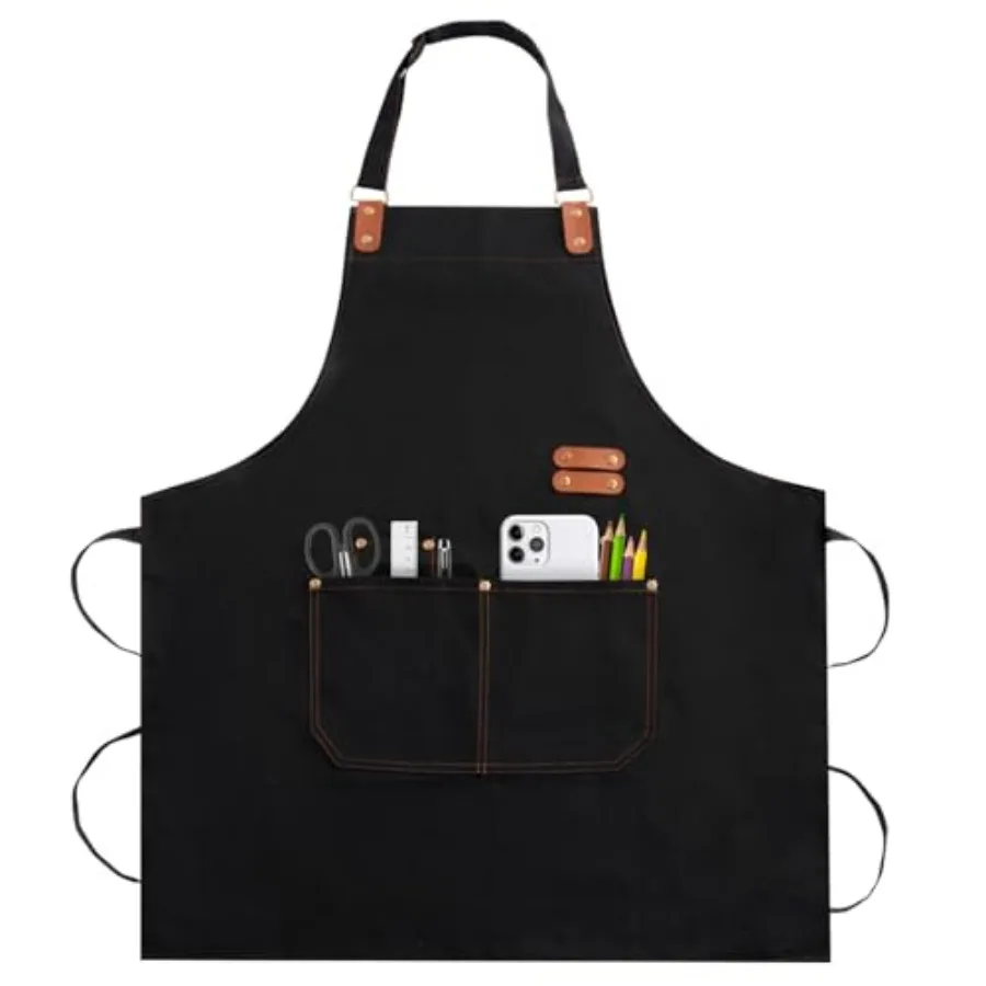Apron for Men Women, Chef Apron with Adjustable Neck Strap, Heavy Duty Apron with Pockets, for Cooking, Gardening
Apron for Men Women, Chef Apron with Adjustable Neck Strap, Heavy Duty Apron with Pockets, for Cooking, Gardening