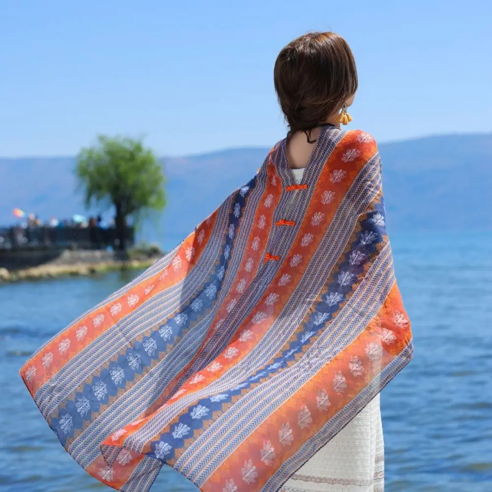 Vintage Sun Protection Ethnic Style Shawl Wraps Floral Sunscreen Shawl Chinese Style Button Thin Beach Scarf Travel
Vintage Sun Protection Ethnic Style Shawl Wraps Floral Sunscreen Shawl Chinese Style Button Thin Beach Scarf Travel