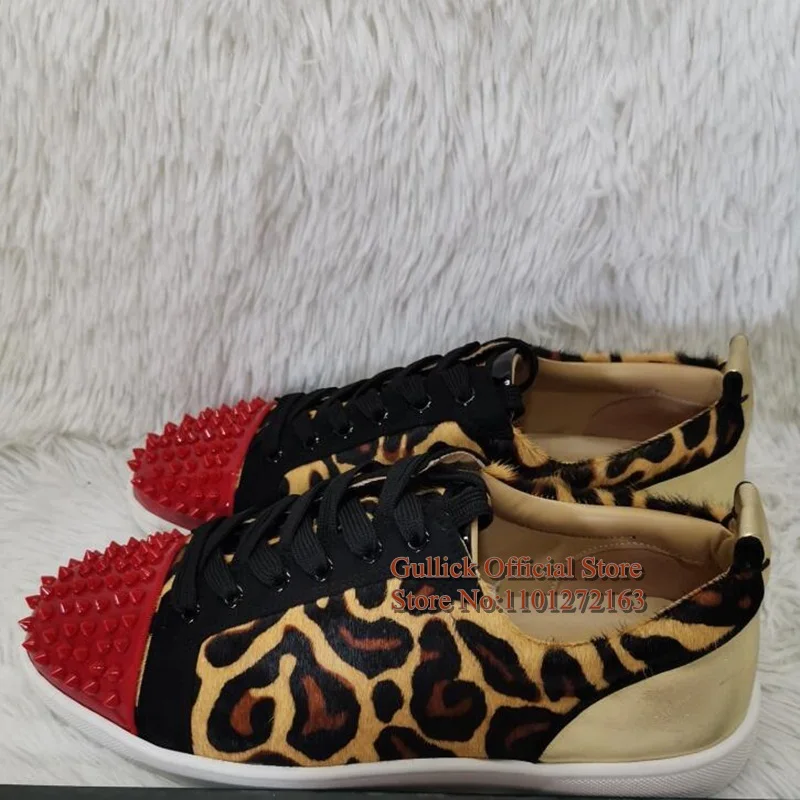 Men Shoes Leopard Rivets Spikes Gold Leather Round Toe Lace Up Flat Loafers Low Top Leisure Outdoor Shoes Size48
Men Shoes Leopard Rivets Spikes Gold Leather Round Toe Lace Up Flat Loafers Low Top Leisure Outdoor Shoes Size48