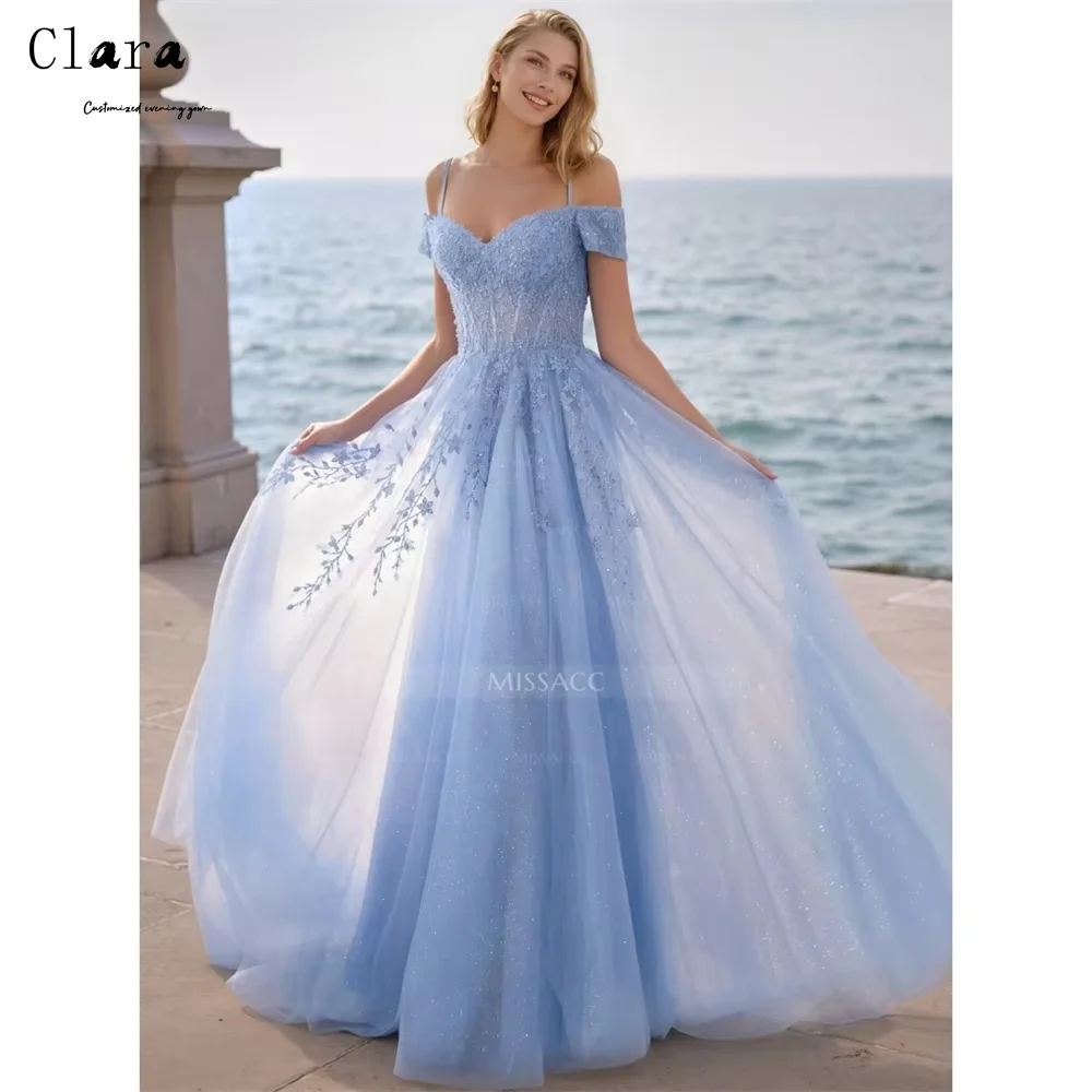 Clara Custom Blue Sweetheart A Line Off the Shoulder Elegant Dresses 2025 Woman Luxury Women's Evening Dresses Women's Ball Gown
Clara Custom Blue Sweetheart A Line Off the Shoulder Elegant Dresses 2025 Woman Luxury Women's Evening Dresses Women's Ball Gown