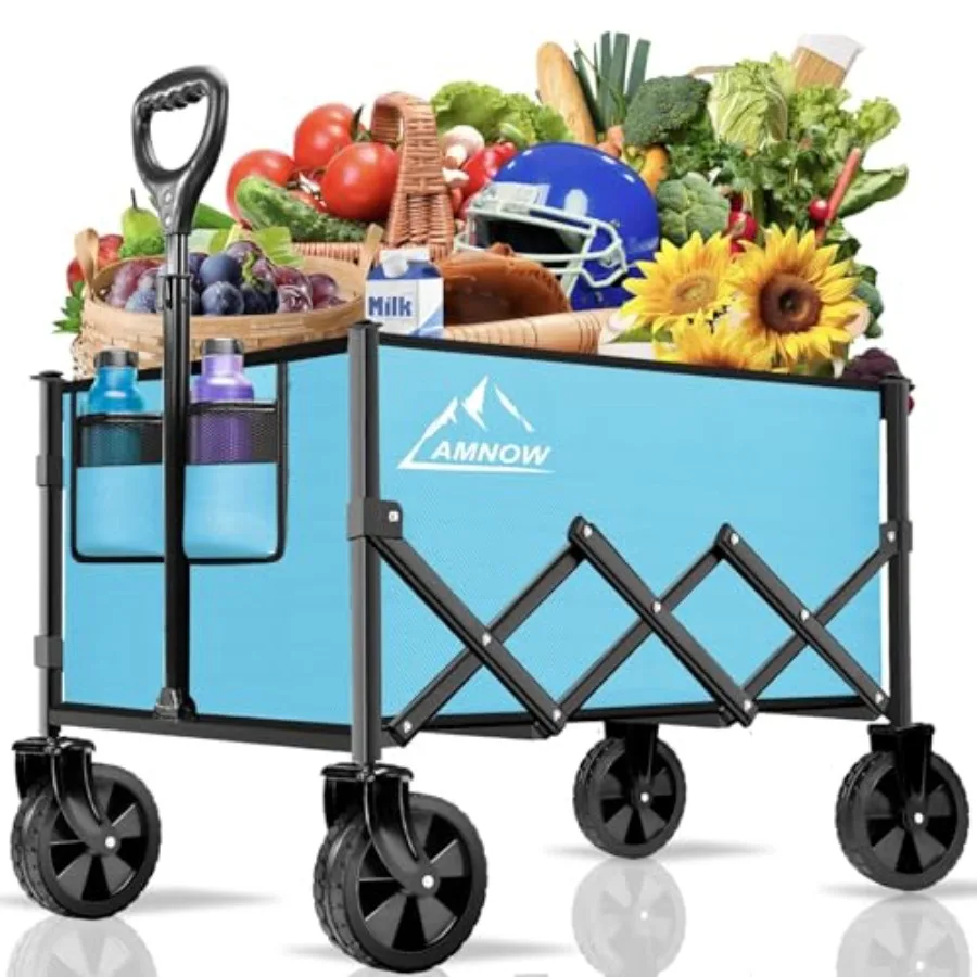 Utility folding wagon cart for grocery garden shopping sports camping, steel frame, black, 350LBS capacity with all-terrain whe
Utility folding wagon cart for grocery garden shopping sports camping, steel frame, black, 350LBS capacity with all-terrain whe
