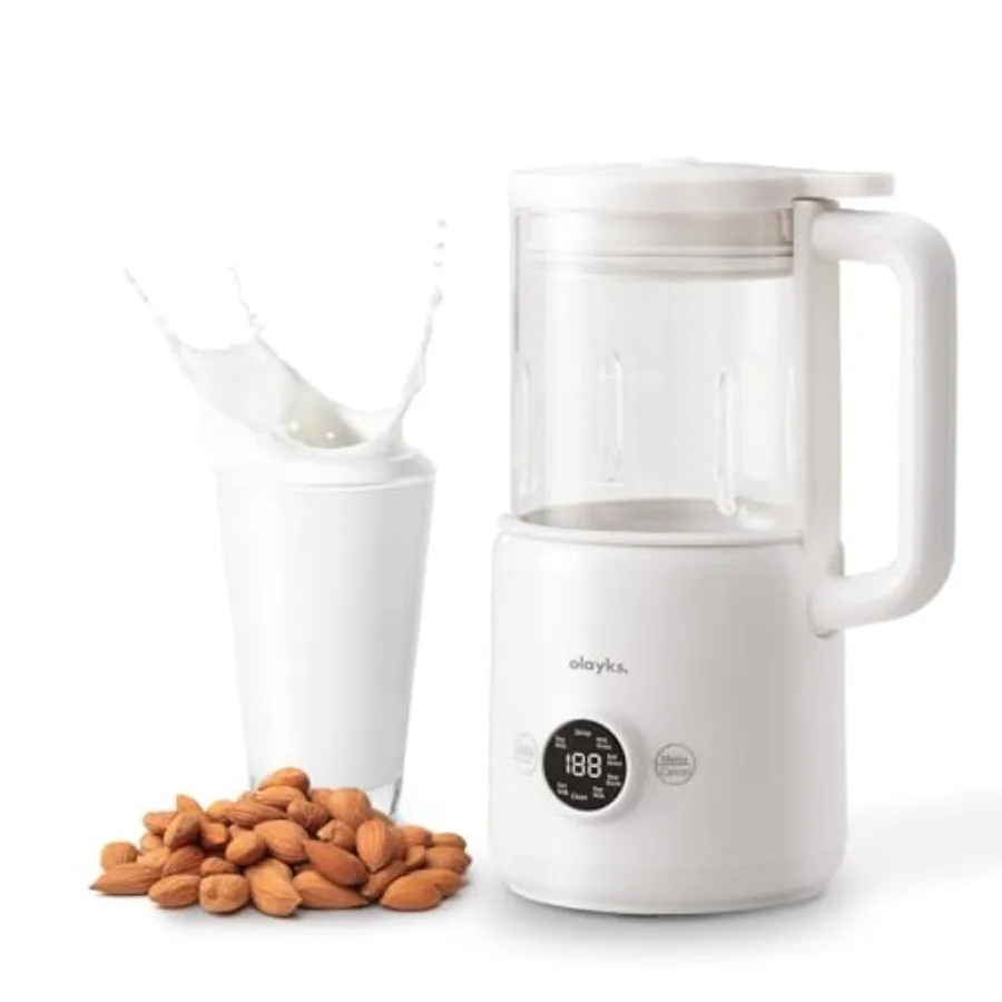 6 in 1 Automatic Nut Milk Maker Blender for home use, stainless steel body, white, timer/keep warm/boil water/self-cleaning fun
6 in 1 Automatic Nut Milk Maker Blender for home use, stainless steel body, white, timer/keep warm/boil water/self-cleaning fun
