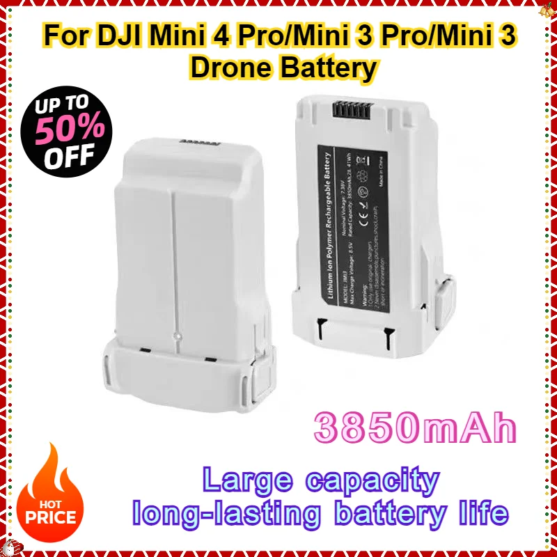High-Capacity 3850mAh Mini 4 Pro/Mini 3 Series Intelligent Flight Battery for DJI Mini 4 Pro/Mini 3 Pro/Mini 3 Drone Battery
High-Capacity 3850mAh Mini 4 Pro/Mini 3 Series Intelligent Flight Battery for DJI Mini 4 Pro/Mini 3 Pro/Mini 3 Drone Battery