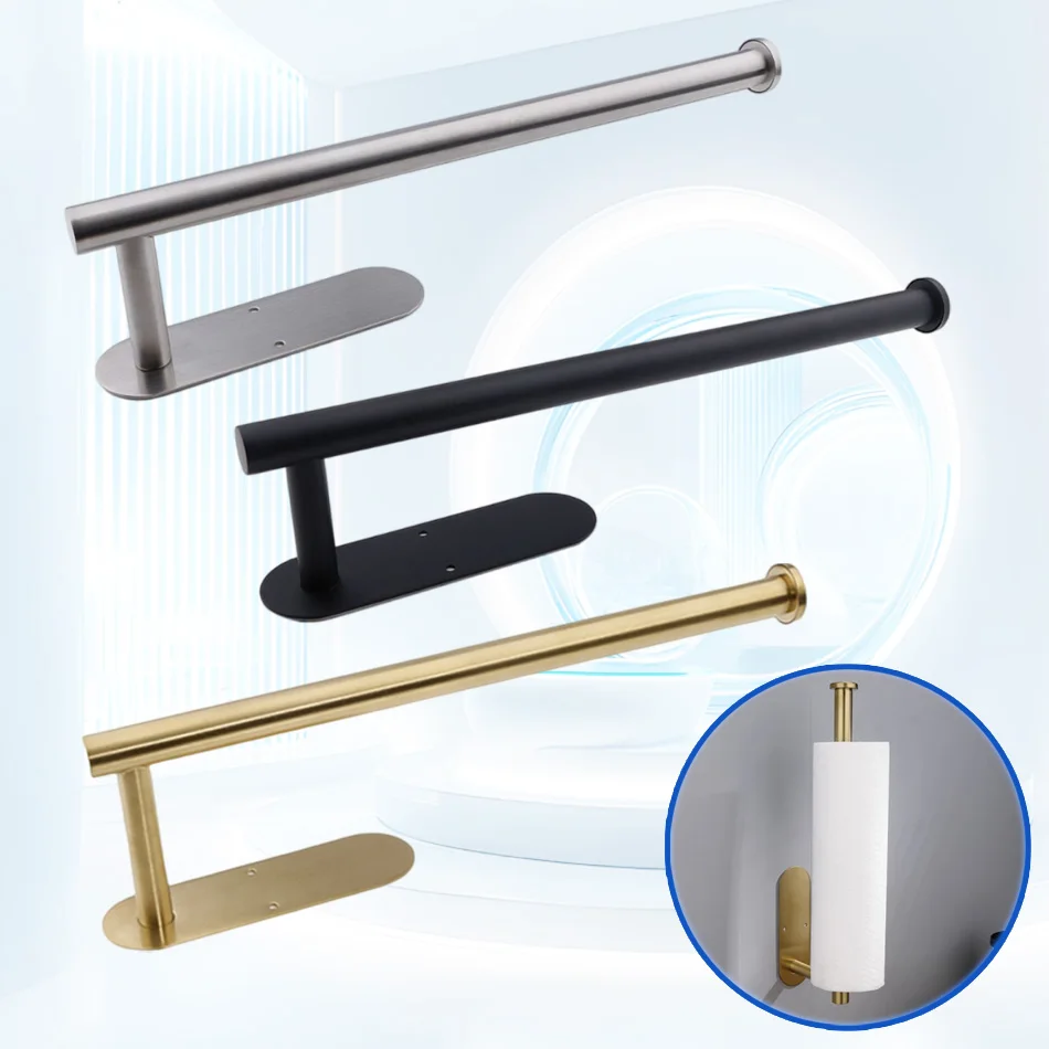 Adhesive Paper Holder Brushed Gold 304 Stainless Steel Black WC Paper Towel Roll Holder Bathroom Kitchen Tissue Shelf Free Nail
Adhesive Paper Holder Brushed Gold 304 Stainless Steel Black WC Paper Towel Roll Holder Bathroom Kitchen Tissue Shelf Free Nail