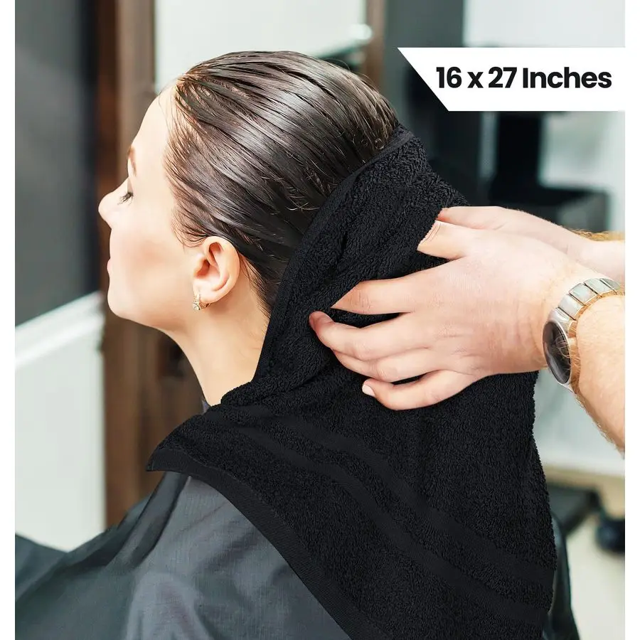 Cotton Bleach Proof Salon Towel 16 by 27 inches, Bleach Safe Gym 100 Cotton Hand Towel, 24 Pack, Black
Cotton Bleach Proof Salon Towel 16 by 27 inches, Bleach Safe Gym 100 Cotton Hand Towel, 24 Pack, Black