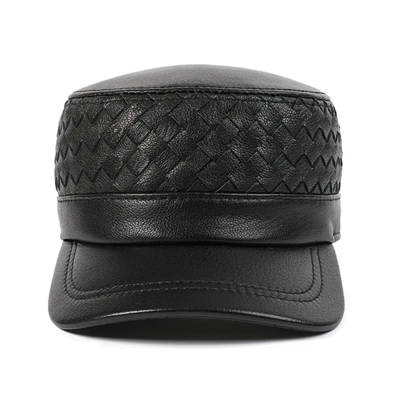 Snapback Cap New Autumn Winter Sheepskin Leather Warm Military Hats For Men Personality Preparation Genuine Leather Cap Golf Hat
Snapback Cap New Autumn Winter Sheepskin Leather Warm Military Hats For Men Personality Preparation Genuine Leather Cap Golf Hat