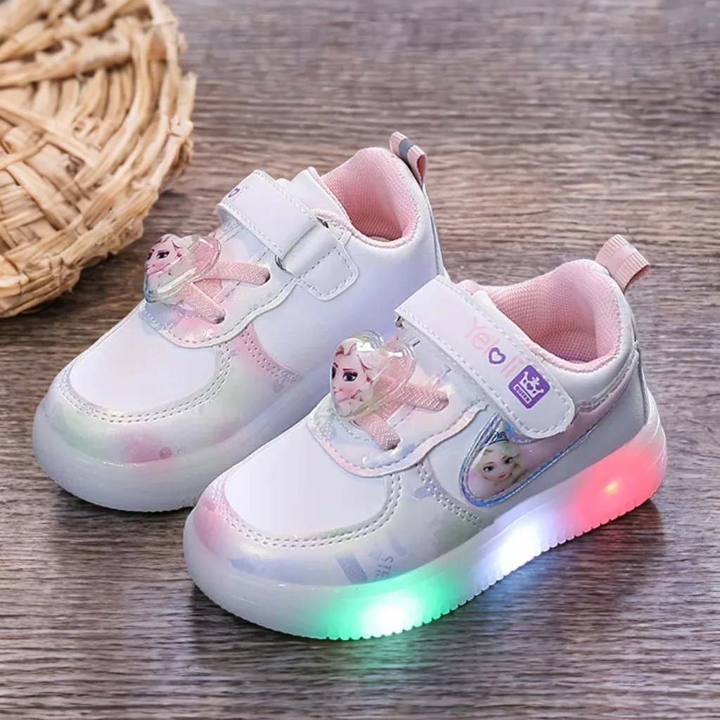 Детская обувь Disney для девочек, детские кроссовки для девочек, повседневная спортивная студенческая обувь принцессы Эльзы «Холодное сердце», обувь со светодиодной подсветкой, размер 21-30
Детская обувь Disney для девочек, детские кроссовки для девочек, повседневная спортивная студенческая обувь принцессы Эльзы «Холодное сердце», обувь со светодиодной подсветкой, размер 21-30