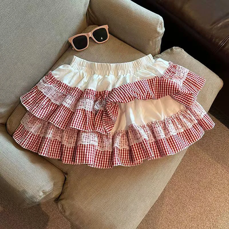 Sweet Plaid Women Skirt Summer Lace Patchwork Kawaii High Waist Mini Skirts Japanese Cute Casual All Match Slim Cake Skirt New
Sweet Plaid Women Skirt Summer Lace Patchwork Kawaii High Waist Mini Skirts Japanese Cute Casual All Match Slim Cake Skirt New