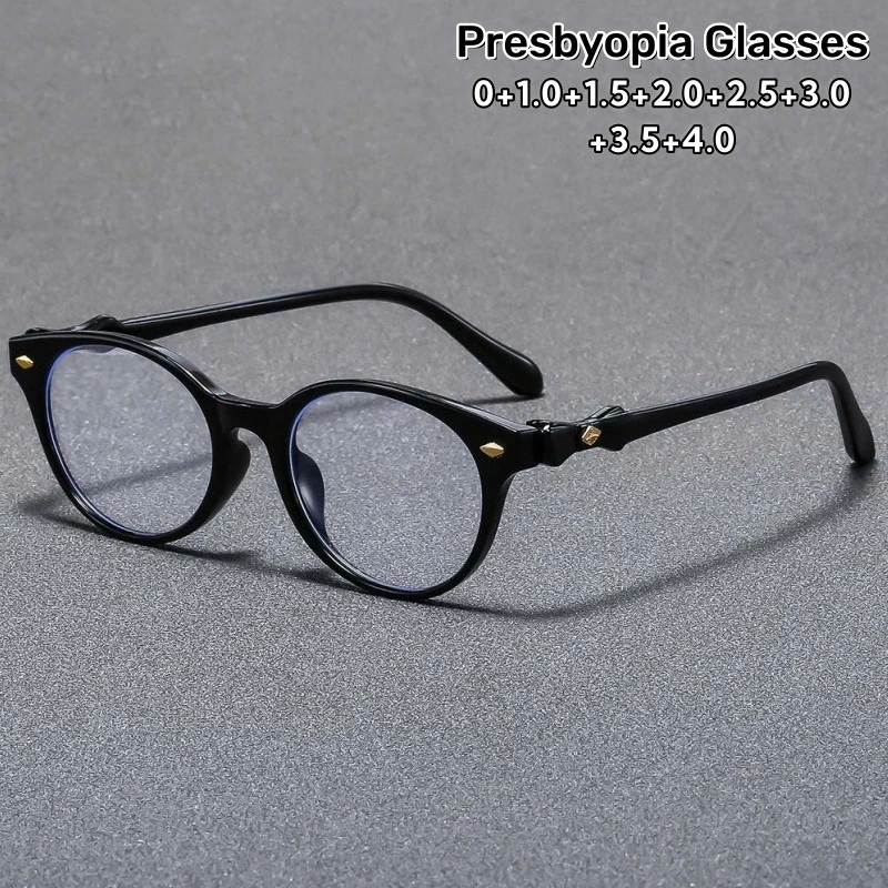 Fashionable Retro Ultra Light Anti-fatigue Presbyopic Glasses Classic Versatile Oval Frame Blue Light Blocking Eyewear 0 To +4.0
Fashionable Retro Ultra Light Anti-fatigue Presbyopic Glasses Classic Versatile Oval Frame Blue Light Blocking Eyewear 0 To +4.0