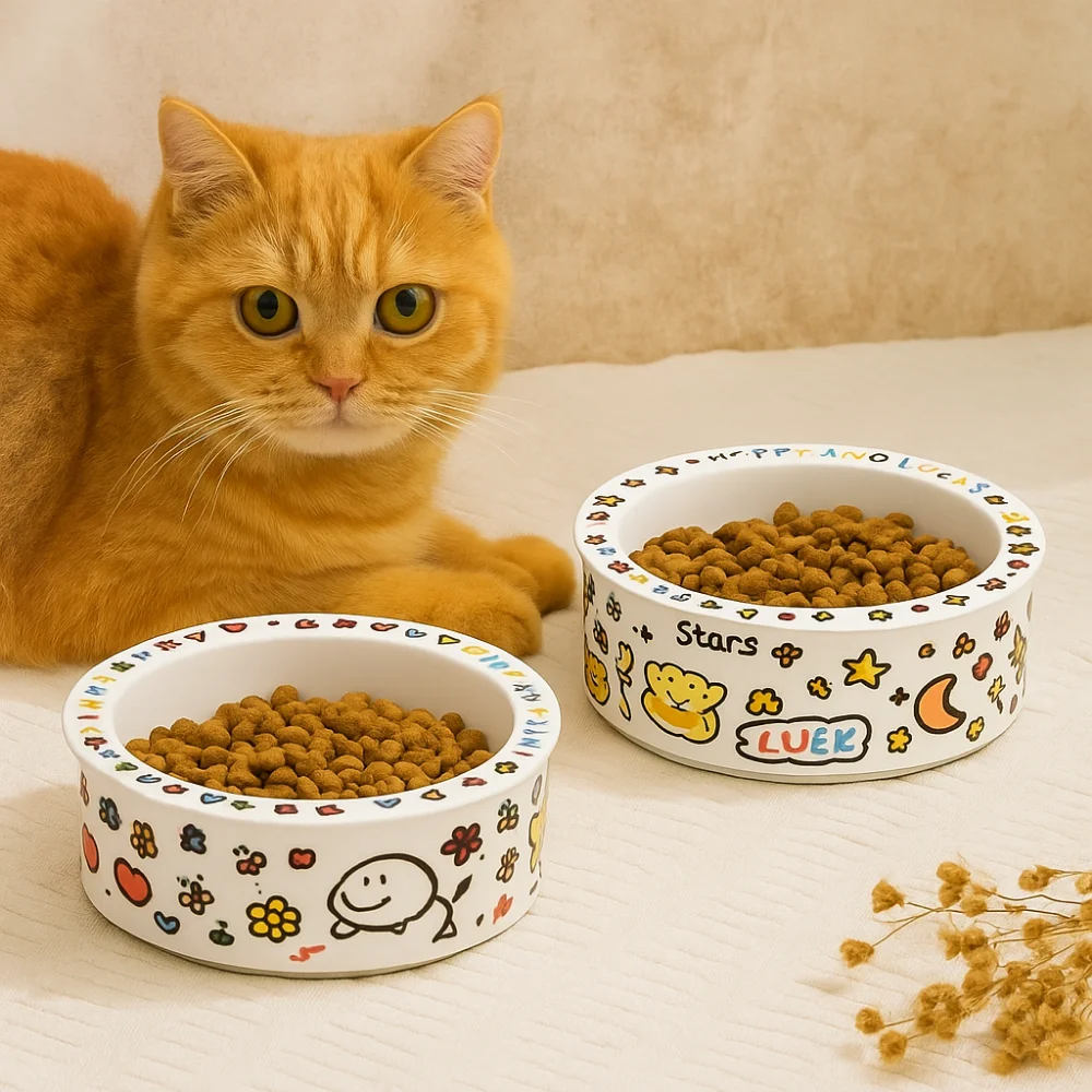Anti-Tip Design Ceramic Cat Bowl High Temperature Resistance Cartoon Cat Food Bowl Cervical Protection Dog Drinking Water Bowl
Anti-Tip Design Ceramic Cat Bowl High Temperature Resistance Cartoon Cat Food Bowl Cervical Protection Dog Drinking Water Bowl