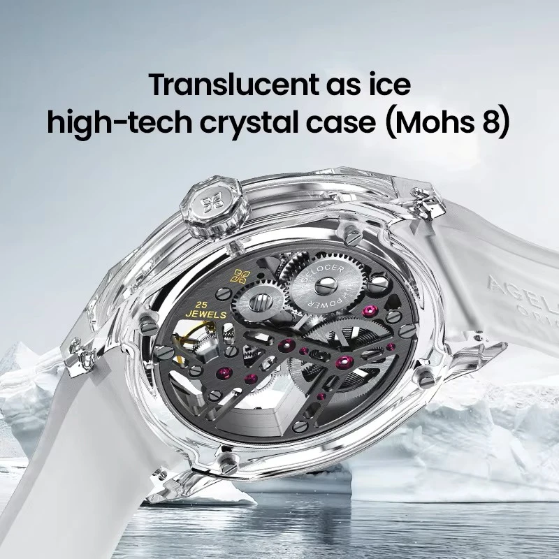 AGELOCER Ice Never Melts Men's Luxury Watch – Free-sprung Crystal Tourbillon Hand-Winding Mechanical, Birthday Gift for Him
AGELOCER Ice Never Melts Men's Luxury Watch – Free-sprung Crystal Tourbillon Hand-Winding Mechanical, Birthday Gift for Him