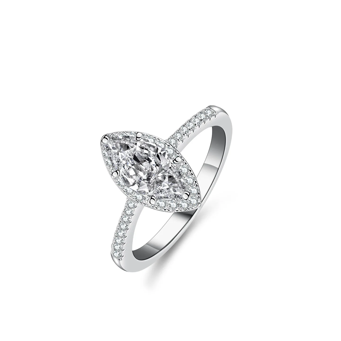 18K Gold Moissanite Ring with Moissanite Eye Shape for Women, European and American One Carat Fashionable Platinum PT950 Jewelry
18K Gold Moissanite Ring with Moissanite Eye Shape for Women, European and American One Carat Fashionable Platinum PT950 Jewelry