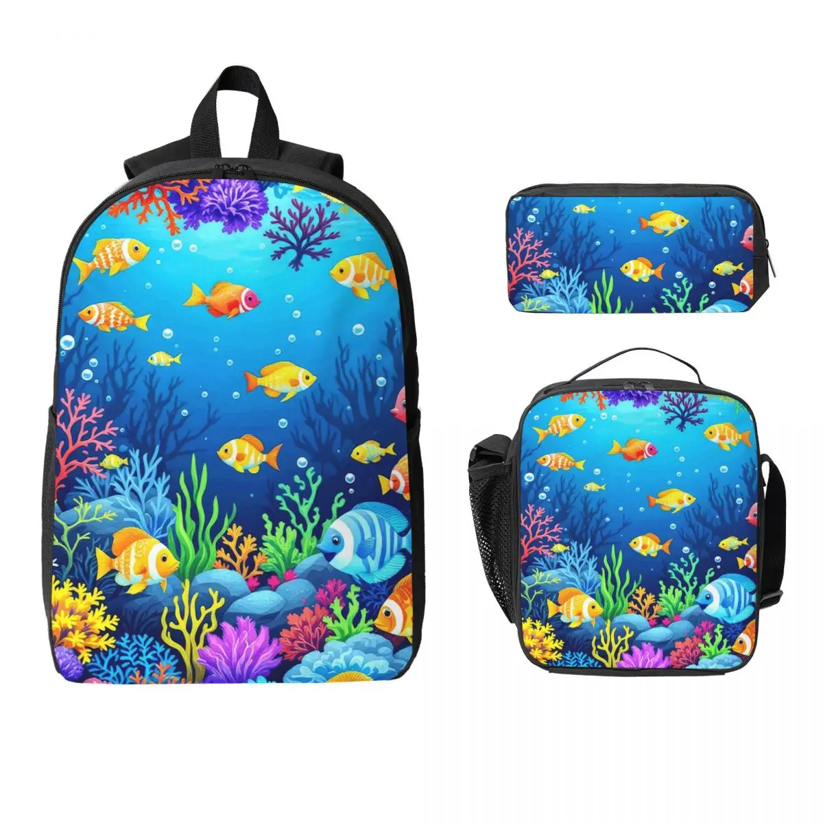 Underwater Coral Reef Fish Backpack Student BookBag School Bag Laptop Shoulder Bags 3ps Insulated Lunch Bag Pencil Case
Underwater Coral Reef Fish Backpack Student BookBag School Bag Laptop Shoulder Bags 3ps Insulated Lunch Bag Pencil Case