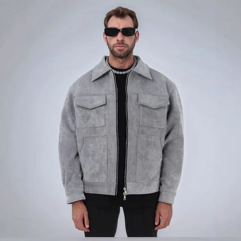 Осенние куртки для мужчин, повседневные уличные карманы с лацканами на молнии, замшевое толстое пальто, модная простая ветровка, мужская уличная одежда
Осенние куртки для мужчин, повседневные уличные карманы с лацканами на молнии, замшевое толстое пальто, модная простая ветровка, мужская уличная одежда